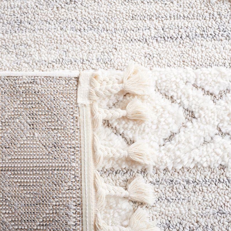 Moroccan Tassel Shag MTS640 Power Loomed Indoor Area Rug - Ivory/Beige - 6'7"x6'7" - Safavieh