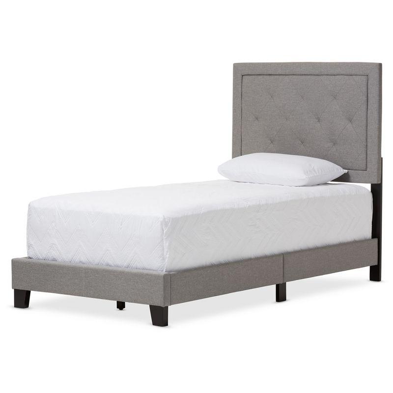 Twin Paris Modern And Contemporary Fabric Upholstered Tufting Platform Bed Gray - Baxton Studio