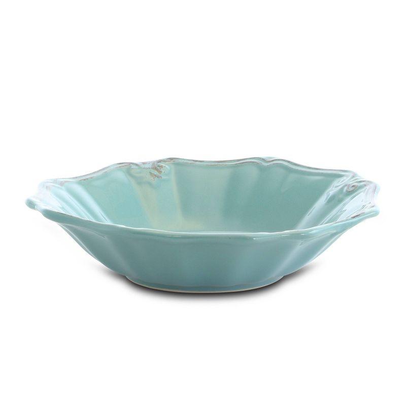 Turquoise Floral Ceramic 20-Piece Dinnerware Set