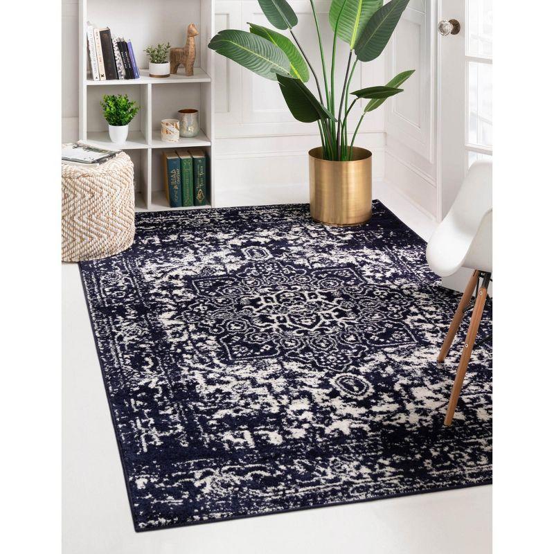 Unique Loom 10' 0 x 13' 1 Navy Blue Richmond Medallion Area Rug