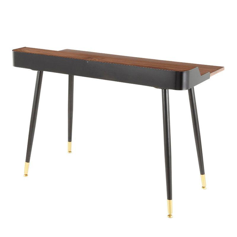 Harvey Contemporary Computer Desk Black/Walnut - LumiSource