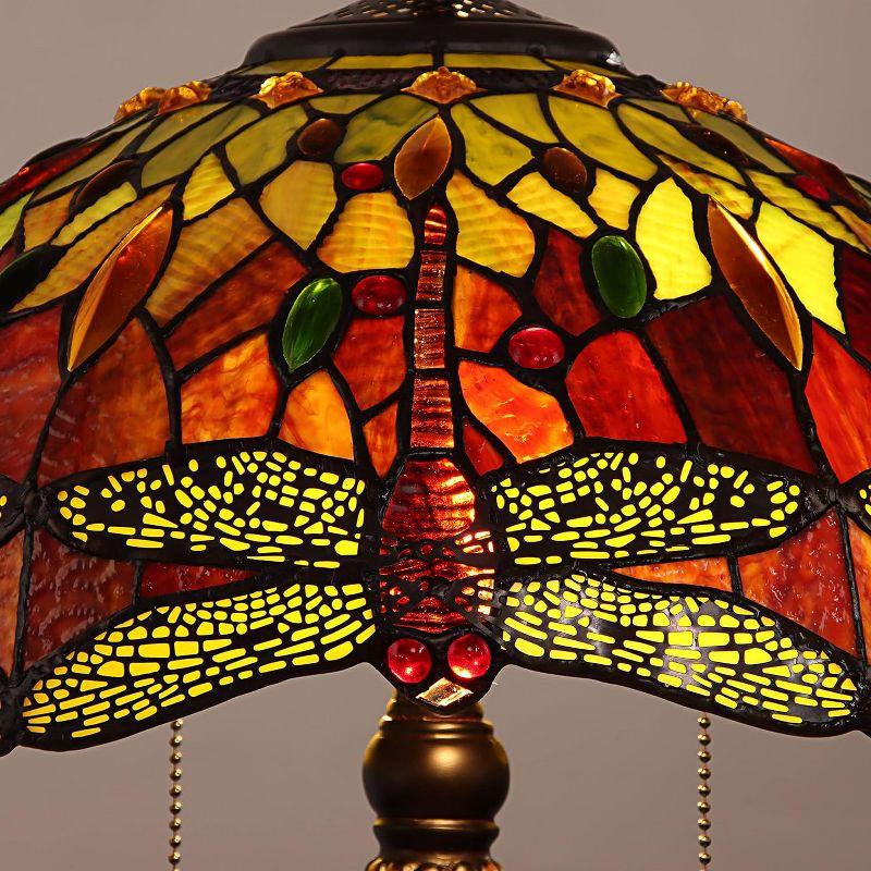 Chloe Lighting "Empress" Tiffany-Style Dragonfly 2 Light Table Lamp 16 Inch Shade