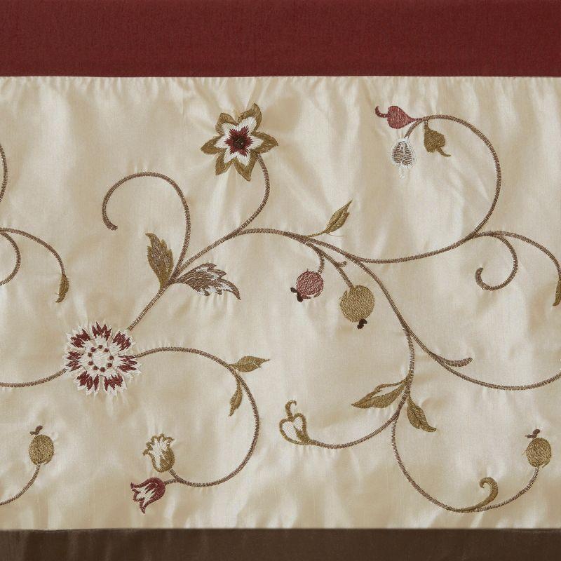 Serene Floral Embroidered 50'' W Window Valance