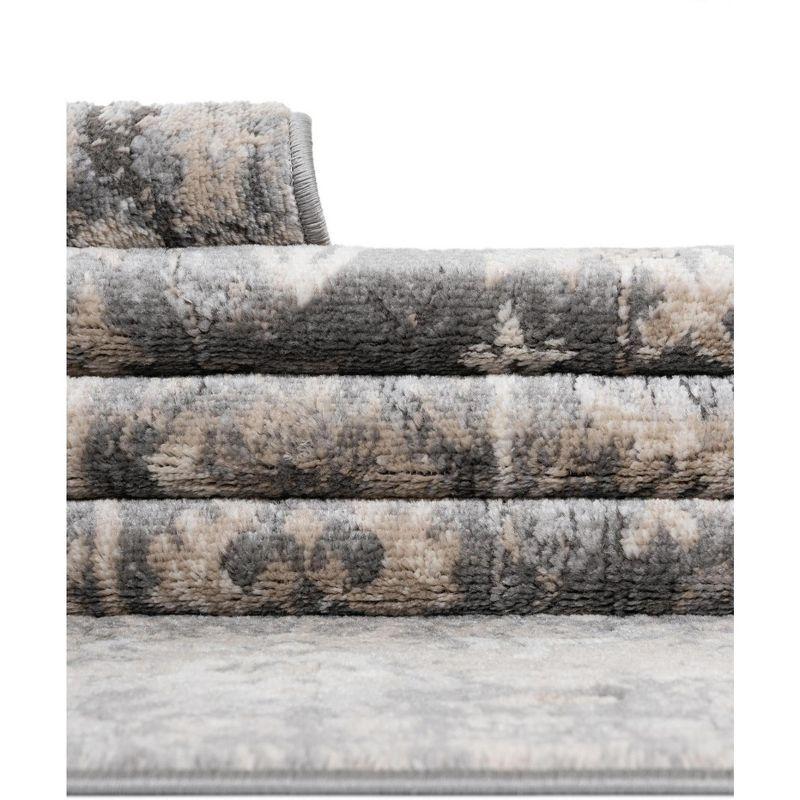 Unique Loom Portland Collection Area Rug - Central (4' 1" Square Gray/Beige)