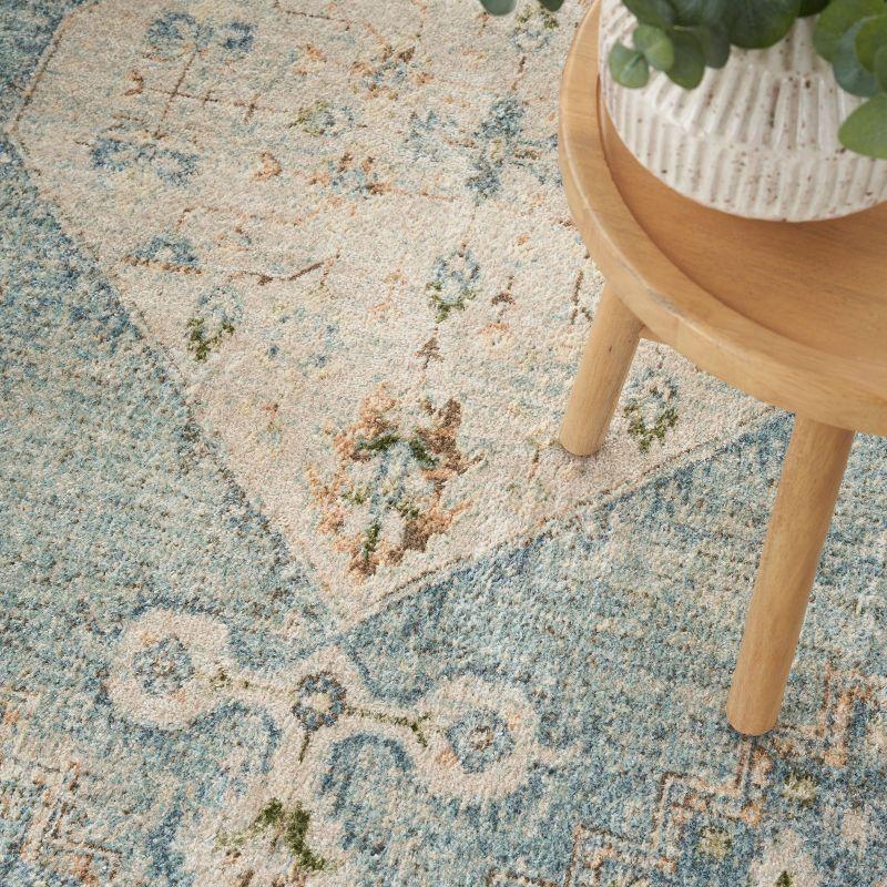 Nourison Astra Machine Washable Vintage Persian Indoor Rug Silver Blue 7'10" x 10'