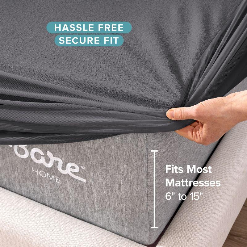 Breathable Waterproof Grey Twin XL Mattress Protector by Bare Home