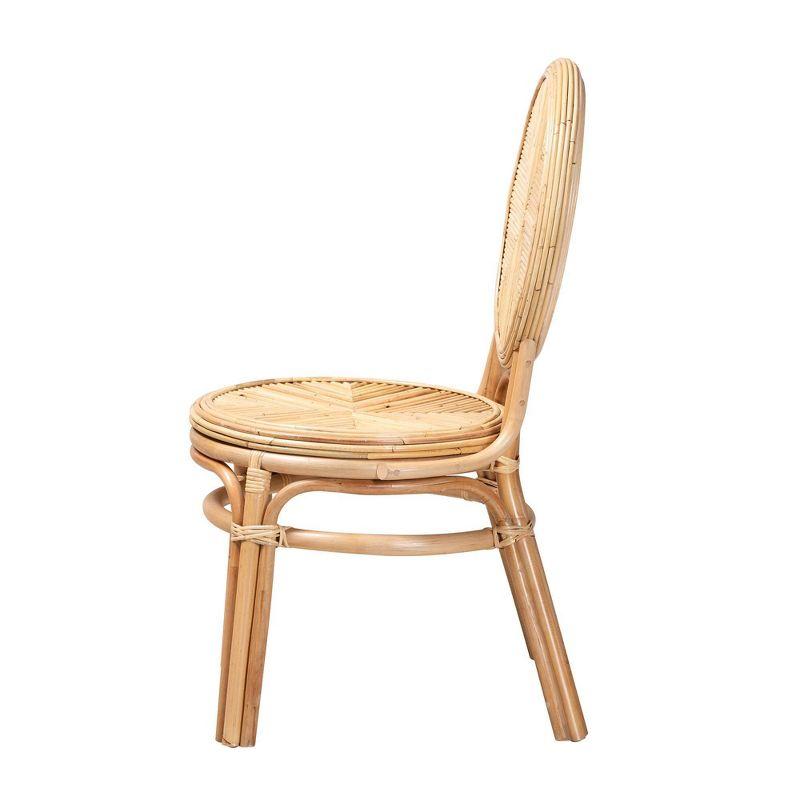 bali & pari Carita Rattan Dining Chair Natural Brown: No Assembly Required, Spot Clean, Wood Frame