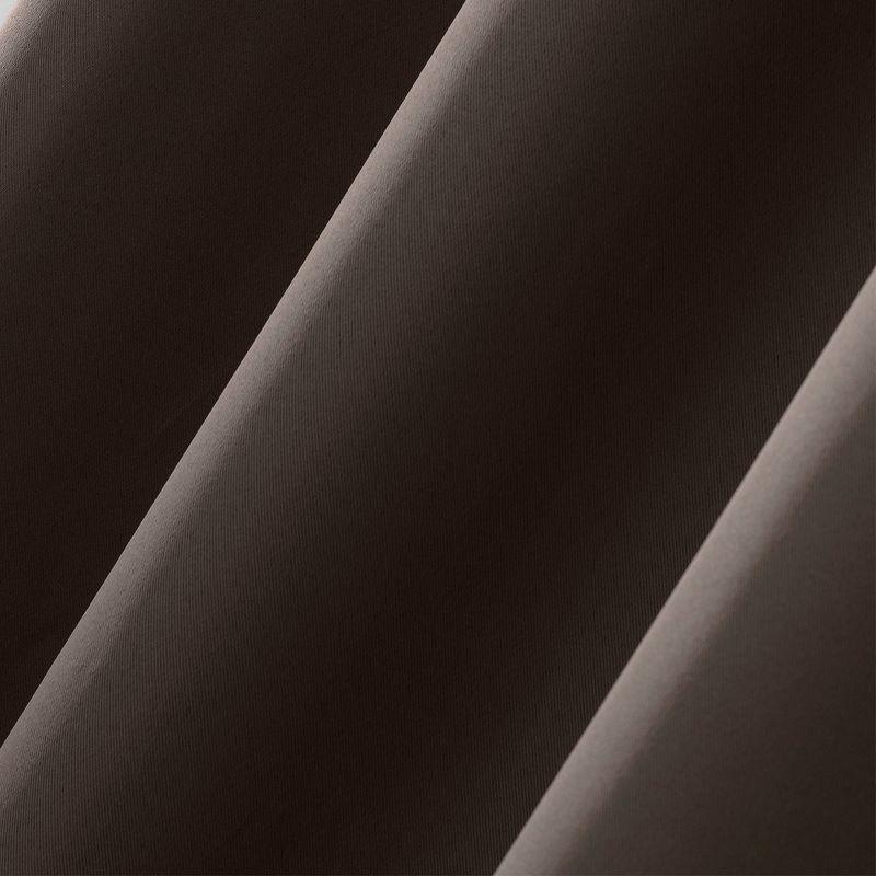 54"x108" Sun Zero Blackout Kenneth Energy Saving Grommet Curtain Panel Dark Brown: Modern Indoor Curtain Panels