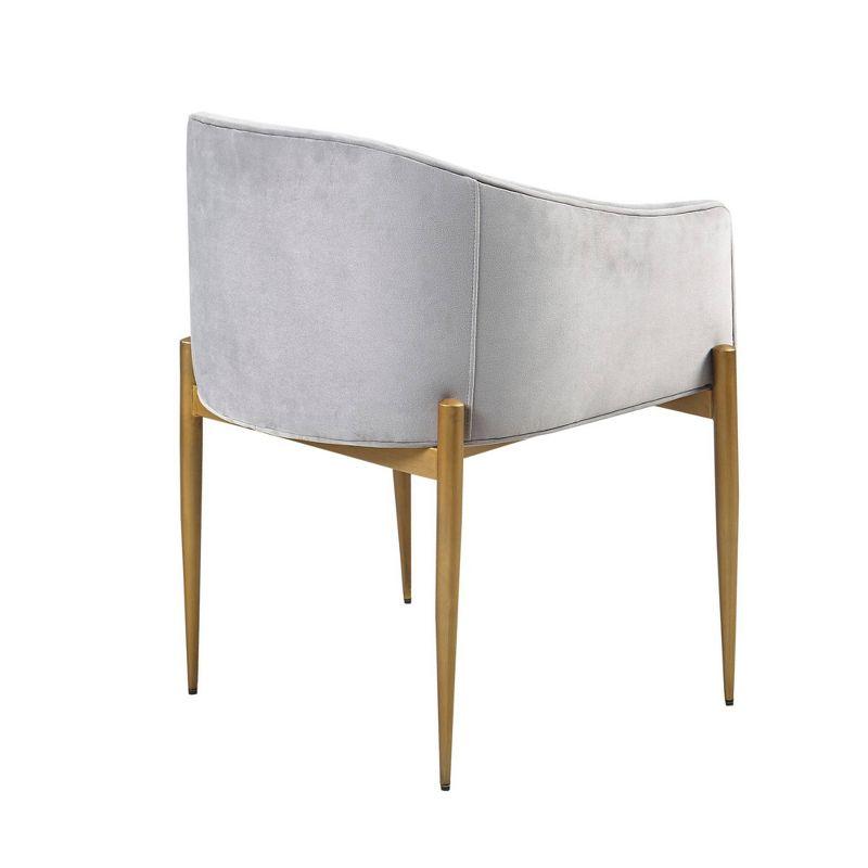 Tufted Velvet Arm Chair in Gray (Set of 2)