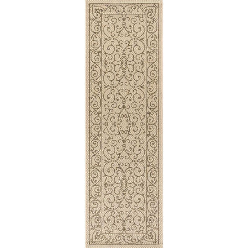 Charleston Vintage Filigree Textured Weave Indoor/Outdoor Area Rug  - JONATHAN Y