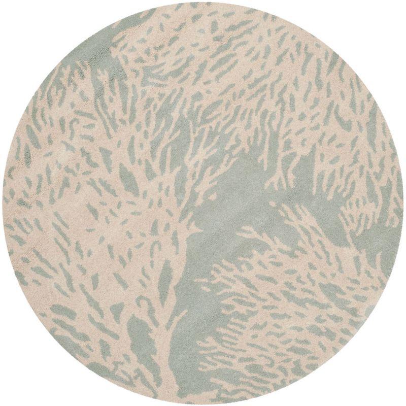 Bella BEL115 Hand Tufted Area Rug - Grey/Ivory - 5' Round - Safavieh.