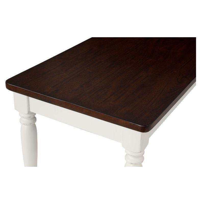 Shelby Dining Bench White - Crosley: Solid Hardwood, Turned Legs, Antique Finish, Seats 2