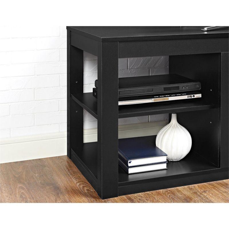Ameriwood Home Parsons Electric Fireplace Space Heater TV Stand for TVs up to 65", Black