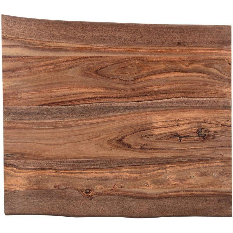 Coast to Coast Raw Edge Brownstone 28" Wide Black and Wood End Table