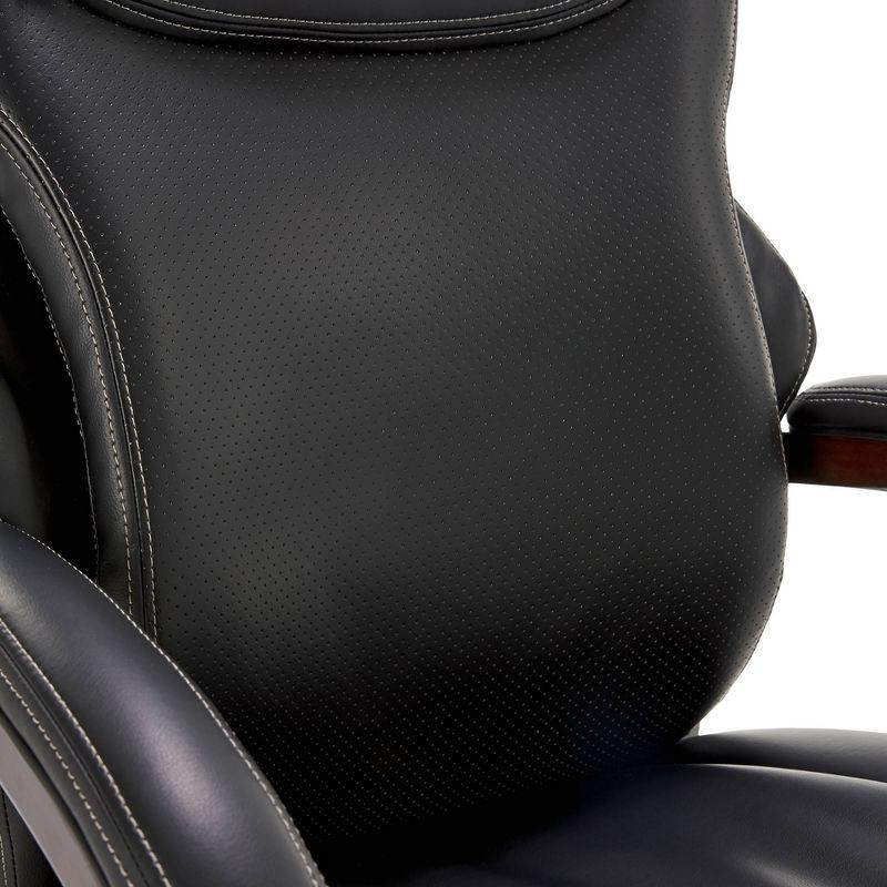 Ergonomic High-Back Black Leather Executive Swivel Chair with AIR Lumbar Support