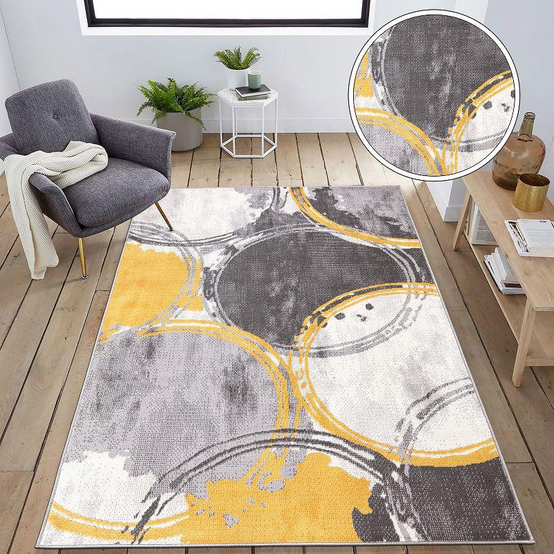 World Rug Gallery Contemporary Modern Circles Area Rug