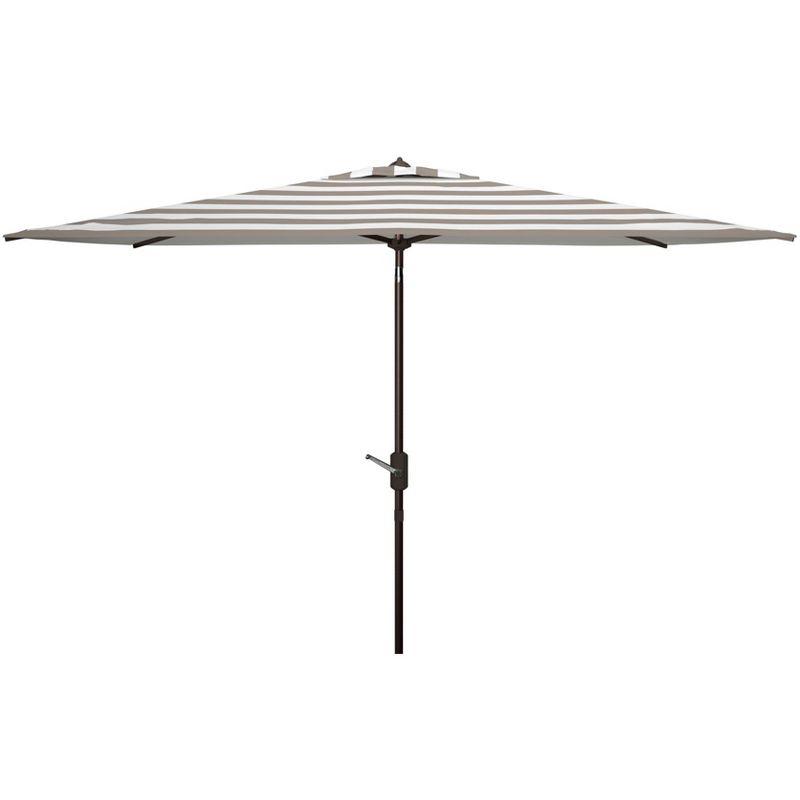 Iris Fashion Line 6.5 X 10 Ft Rectangle Umbrella - PAT8304 - Grey/White - Safavieh