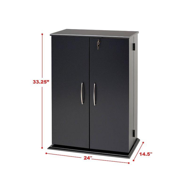 Locking Media Storage Cabinet Black - Prepac