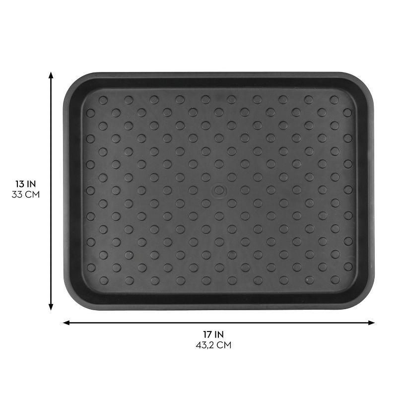 iDesign Plastic Under Sink Mat Tray - 2 Pack, 17" x 13" x 2", Black