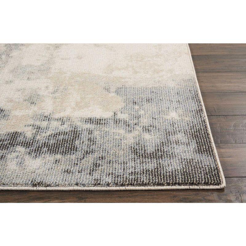 Nourison Maxell Transitional Abstract Area Rug Ivory/Grey 2'2" x 7'6"