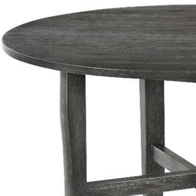 Gray Round Reclaimed Wood Farmhouse Dining Table