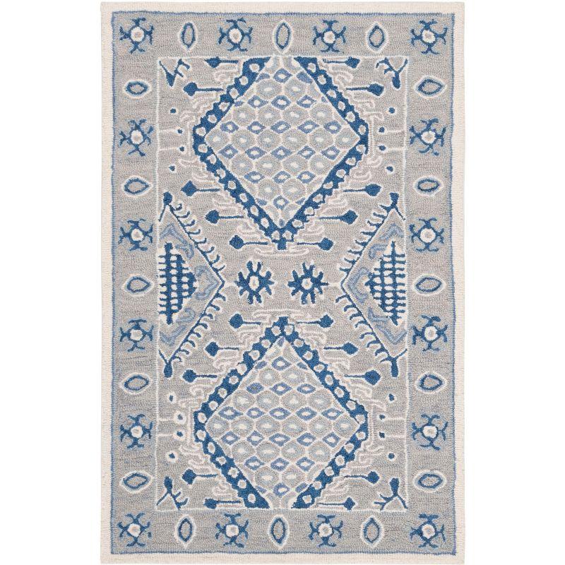Micro-Loop MLP511 Hand Tufted Accent Rug - Light Grey/Blue - 2'6"x4' - Safavieh.