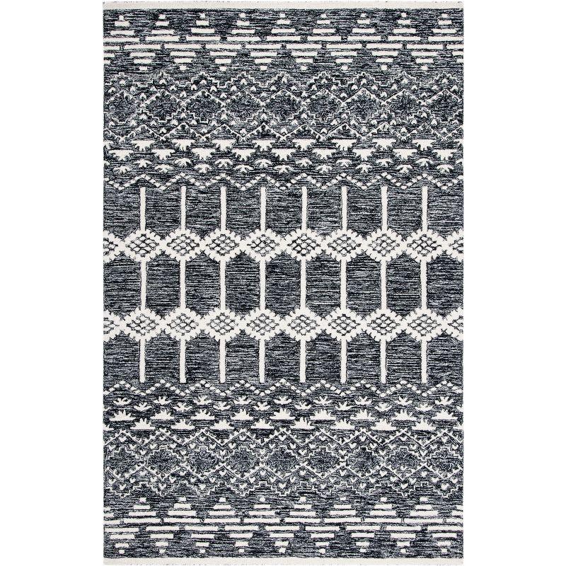 Metro MET253 Hand Tufted Area Rug - Black/Ivory - 3'x5' - Safavieh..