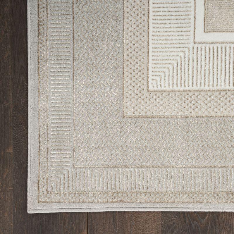 Nourison Glam 7'10" x 9'10" Ivory Modern Indoor Rug