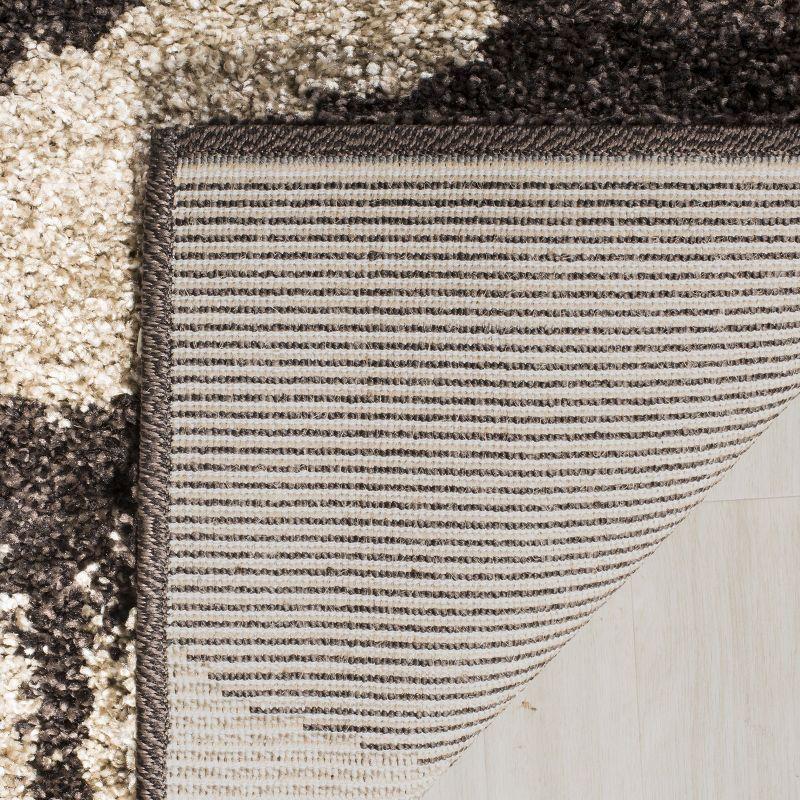 Florida Shag SG458 Power Loomed Indoor Area Rug - Dark Brown/Smoke - 6'x9' - Safavieh
