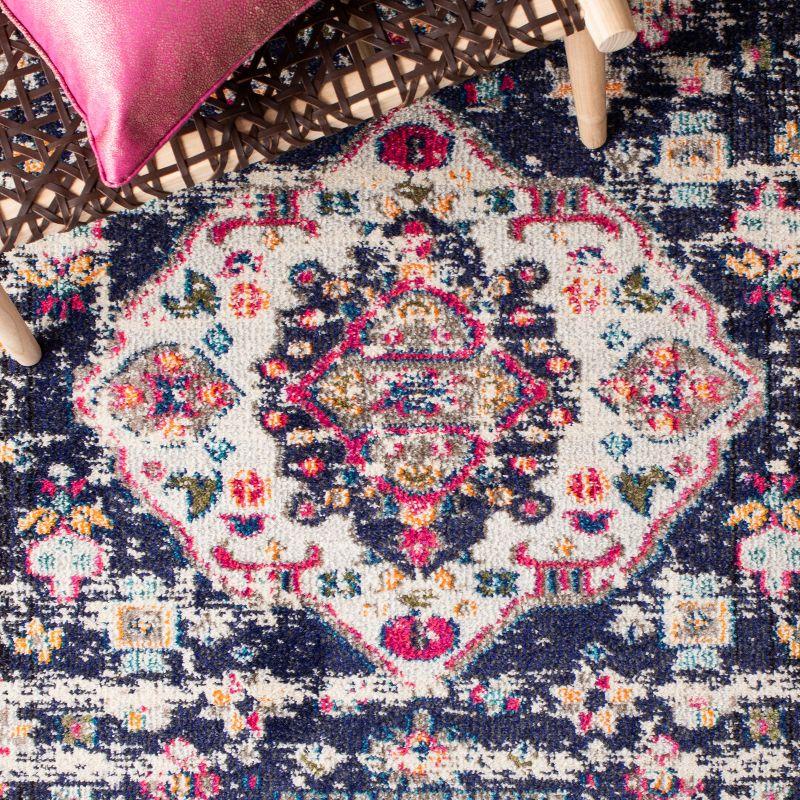 Madison MAD468 Power Loomed Indoor Area Rug - Navy/Ivory - 4'x6' - Safavieh