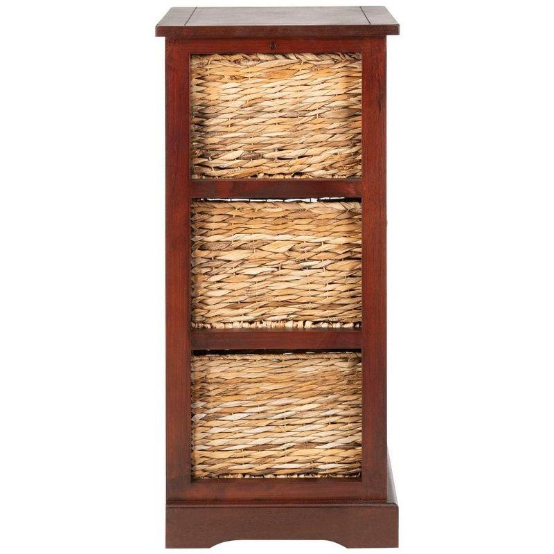 Halle 3 Wicker Basket Storage Side Table - Safavieh