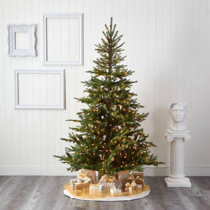 Nearly Natural Pre-Lit LED North Carolina Spruce Artificial Christmas Tree Clear Lights