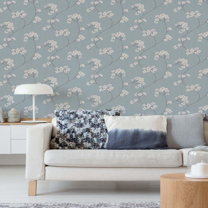 Blossom Blue Floral Peel and Stick Wallpaper