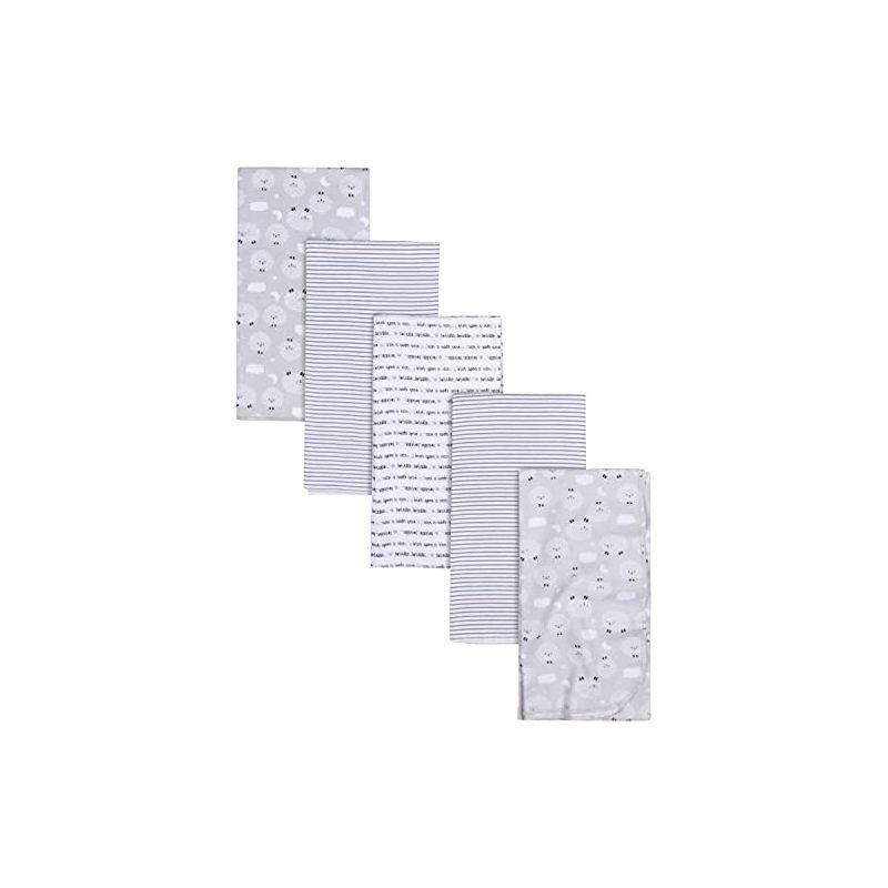 Gerber Baby Flannel Receiving Blankets, Sheep, 5-Pack