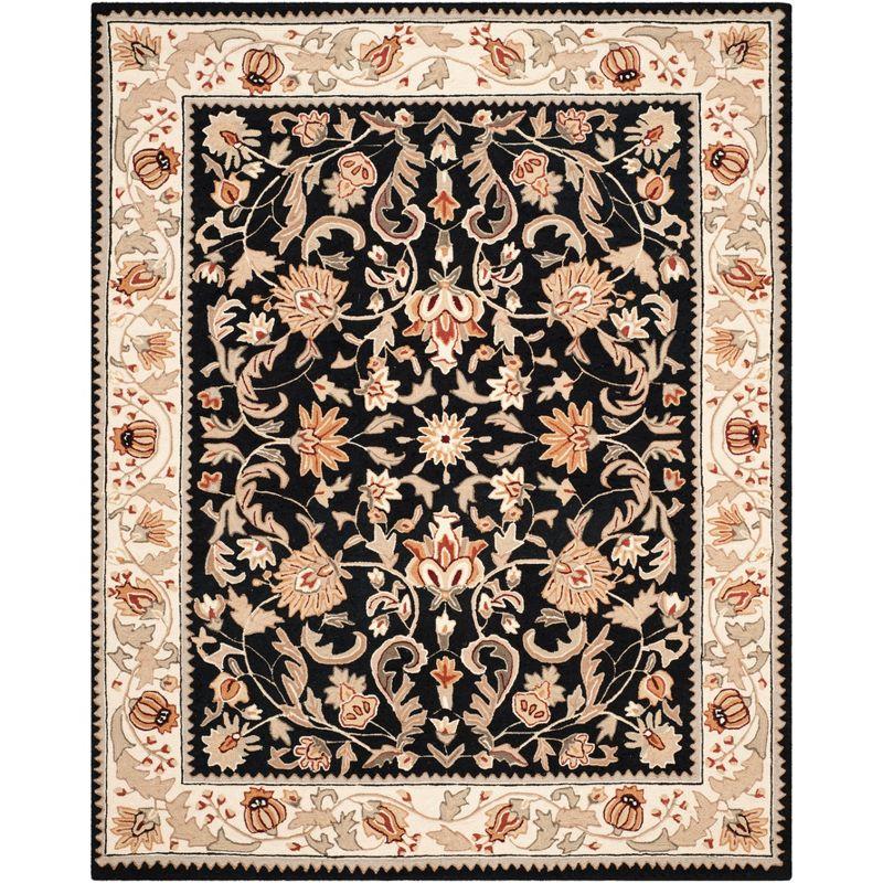 Easy Care EZC101 Hand Hooked Area Rug - Black/Ivory - 8'9"x11'9" - Safavieh.