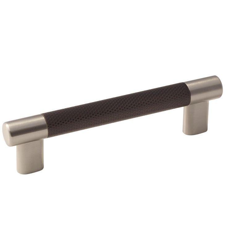 Satin Nickel and Bronze 5-1/16" Bar Cabinet Pull