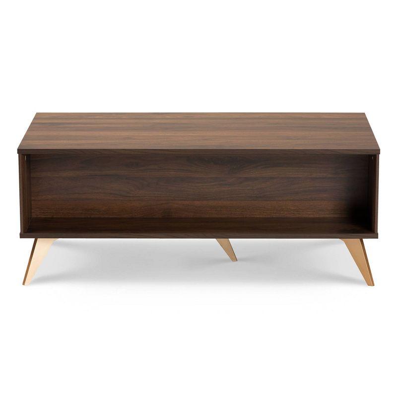 Edel Mid-Century Modern Coffee Table Walnut/Brown/Gold - Baxton Studio