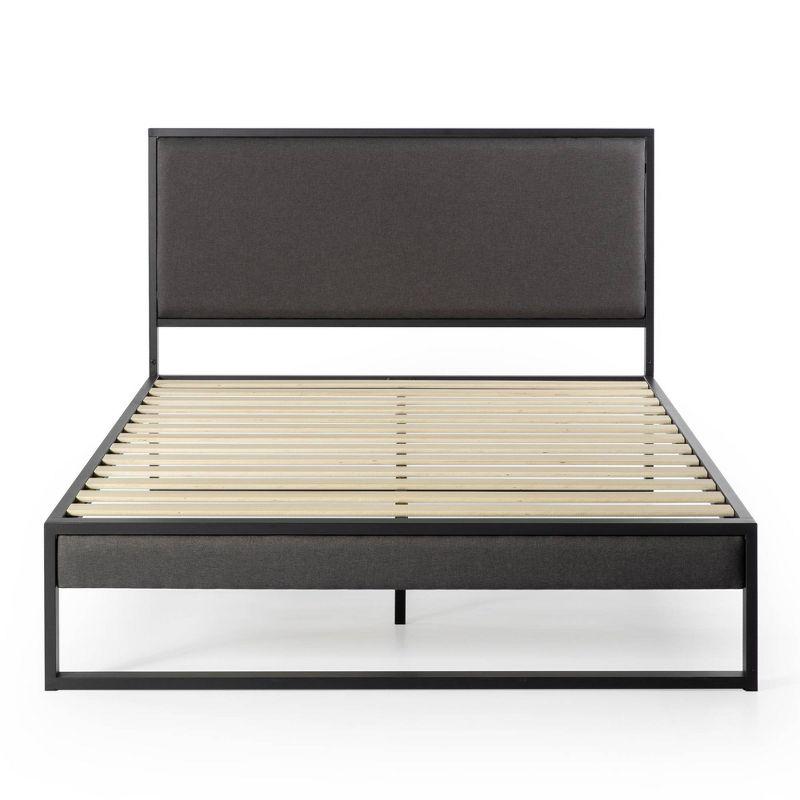 Christina Platform Bed Frame with Headboard Gray - Zinus