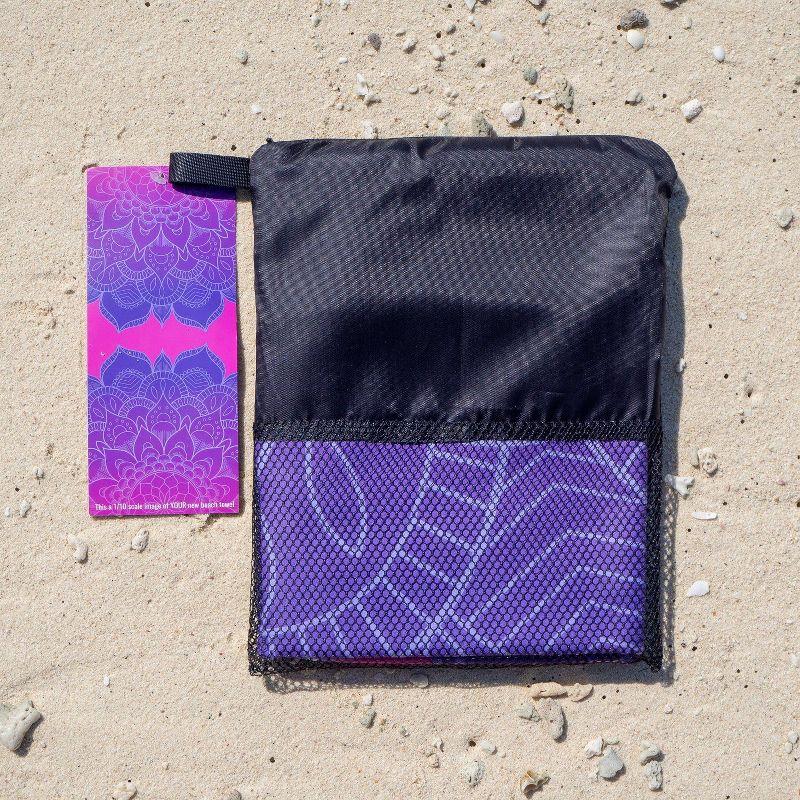Arkwright Mandala Microfiber Beach Towels (30x70 in.) - Oversized Beach Towel Lightweight for Spa, Bath, Pool - Purple