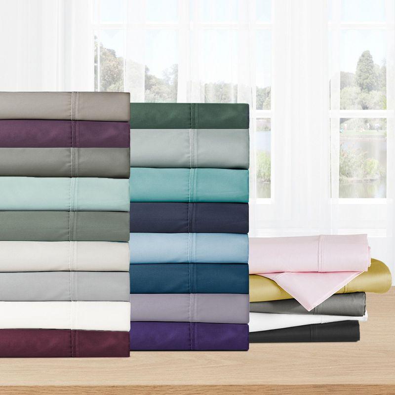 Dark Gray Twin XL Sheet Set - 100% Cotton Cooling Bed Sheets, 400 Thread Count Sateen Weave, Deep Pocket 3 Piece Bedding - California Design Den