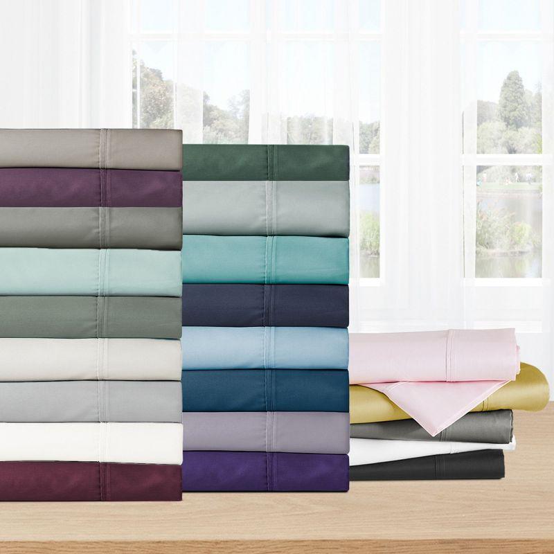 Cotton Sheets Set - Softest 400 Thread Count Bed Sheets, 100% Cotton Sateen, Cooling, Deep Pocket by California Design Den