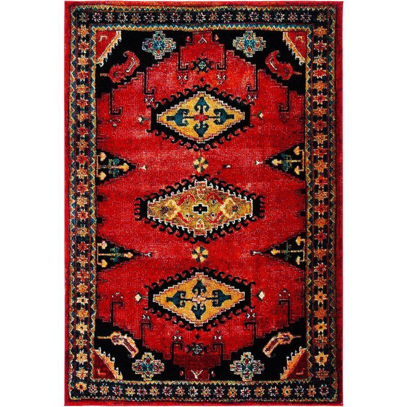 Vintage Hamadan VTH251 Power Loomed Area Rug - Red/Black - 5'3"x7'6" - Safavieh.
