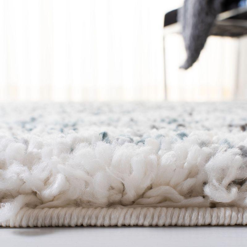 Fontana Shag 800 FNT850 Power Loomed Indoor Accent Rug - Ivory/Teal - 3'x5' - Safavieh