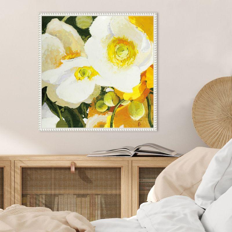 Amanti Art White Anemones Up Close by Shirley Novak Framed Canvas Wall Art