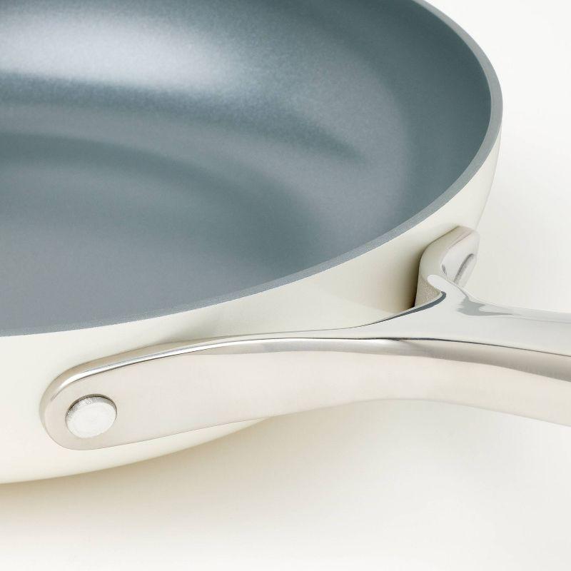 2pk (8" & 10") Nonstick Ceramic Coated Aluminum Frypan Set Cream - Figmint™