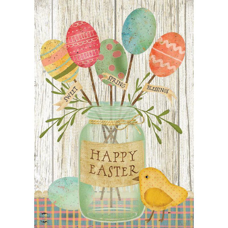 Spring Egg Bouquet Easter House Flag Primitive Chick 28" x 40" Briarwood Lane