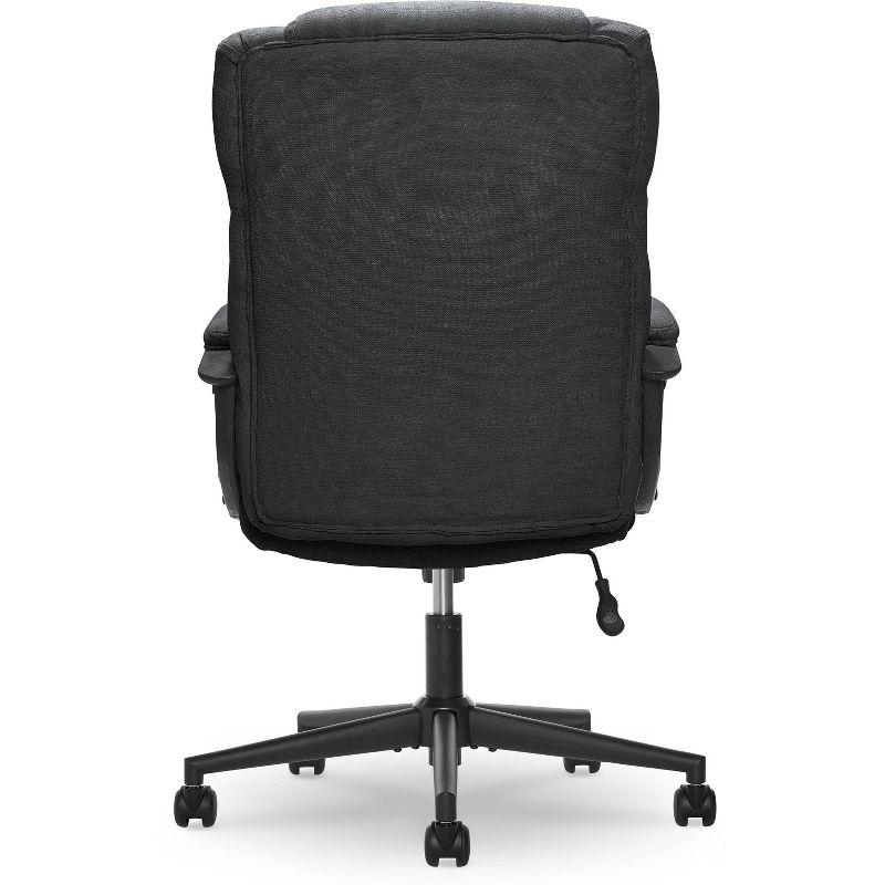 Style Hannah II Office Chair Midnight Black - Serta: Executive, Microfiber, 400 lbs Capacity