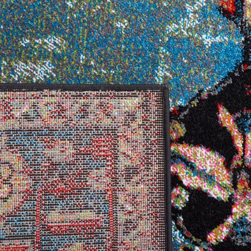 Vintage Hamadan VTH217 Power Loomed Indoor Area Rug - Red/Light Blue - 5'3"x7'6" - Safavieh