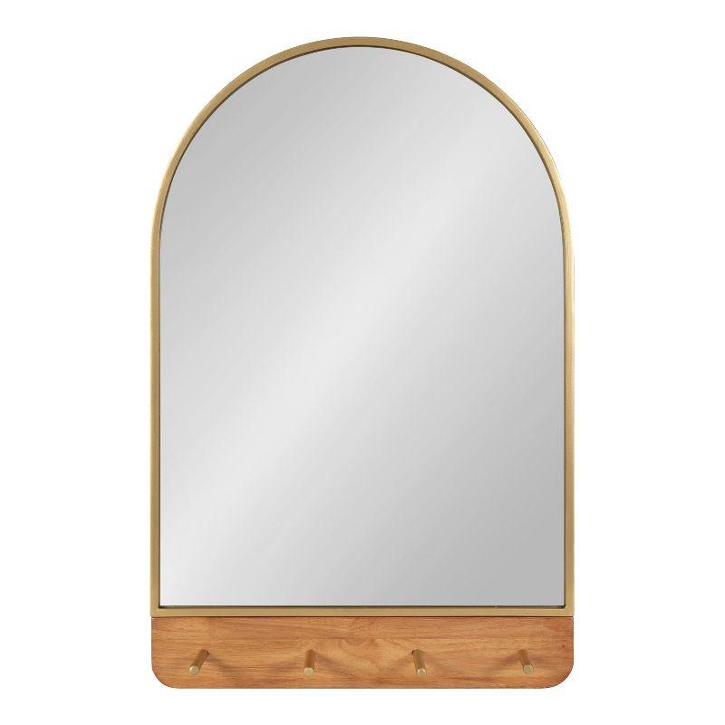 Kate and Laurel Schuyler Arch Wall Mirror with Hooks