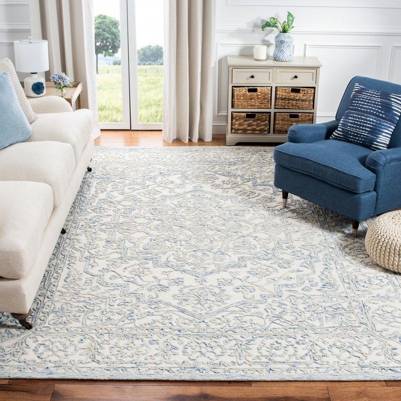 Trace TRC302 Hand Tufted Area Rug - Ivory/Blue - 8'x10' - Safavieh.
